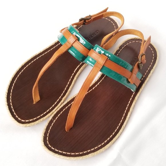 Giorgio Armani Shoes - GIORGIO ARMANI PATENT LEATHER SANDAL THONG $295